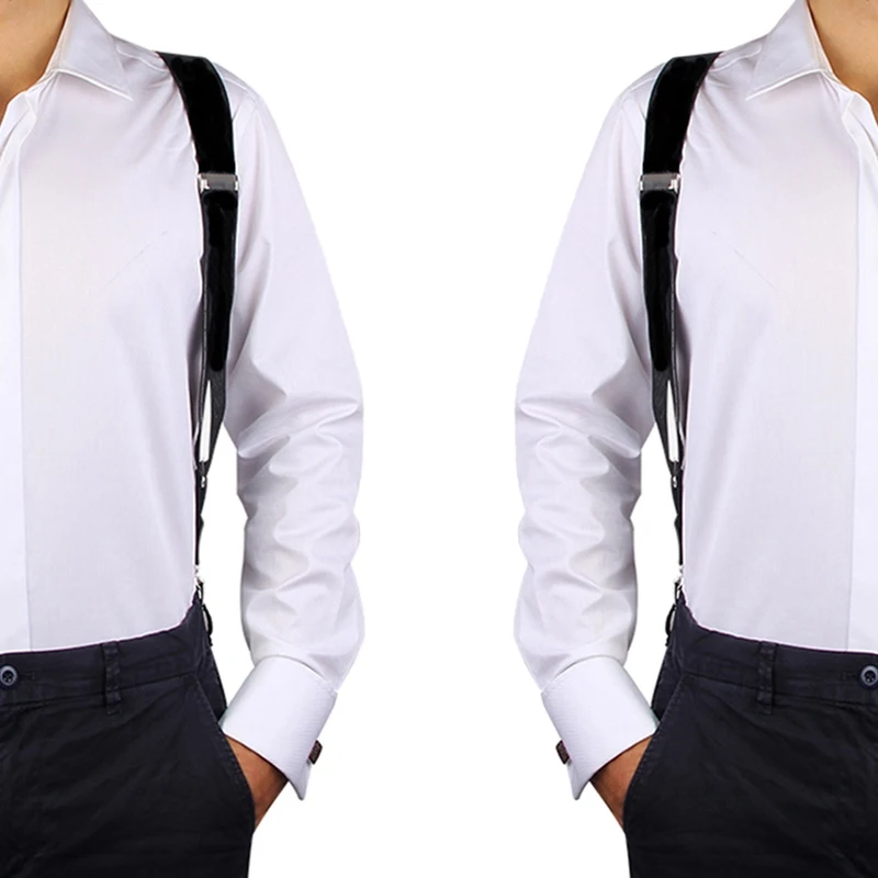 Мужские Регулируемые подтяжки X-образной формы Эластичные с зажимом аксессуары