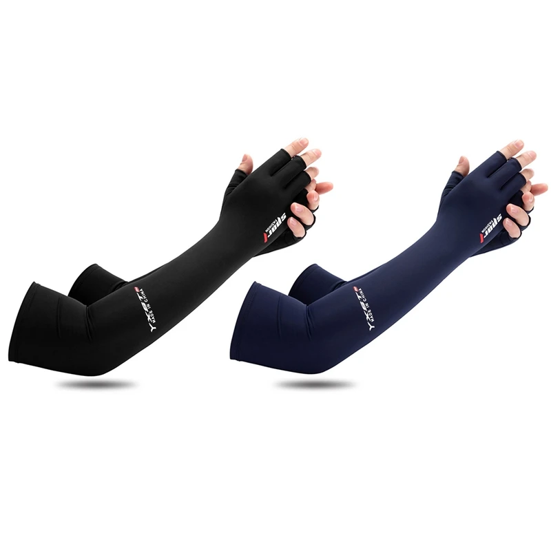 

Summer Sun Protection Sleeves Non-slip Mens Cycling Gloves Anti-UV Oversleeve Thin Ice Silk Driving Long Sleeve Women Arm Guard