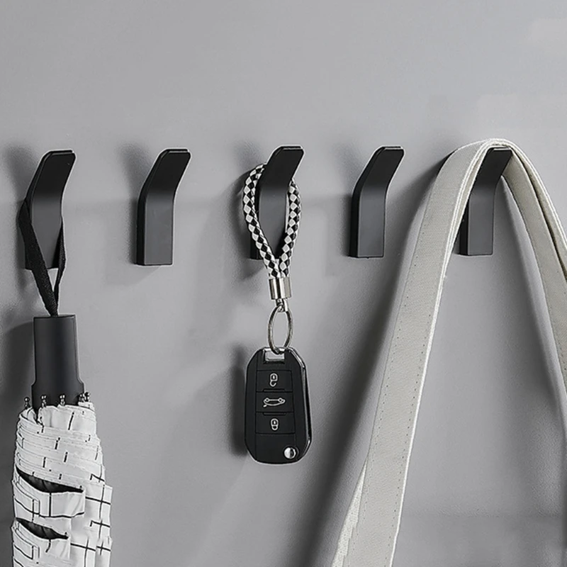 

Punch-free Space Aluminum Kitchen Wall Hooks Creative Home Bedroom Coat Hanger