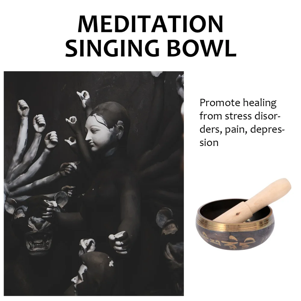 

Tibetan Singing Bowl Set Singing Bowl with Striker for Meditation Relaxation Stress Relief