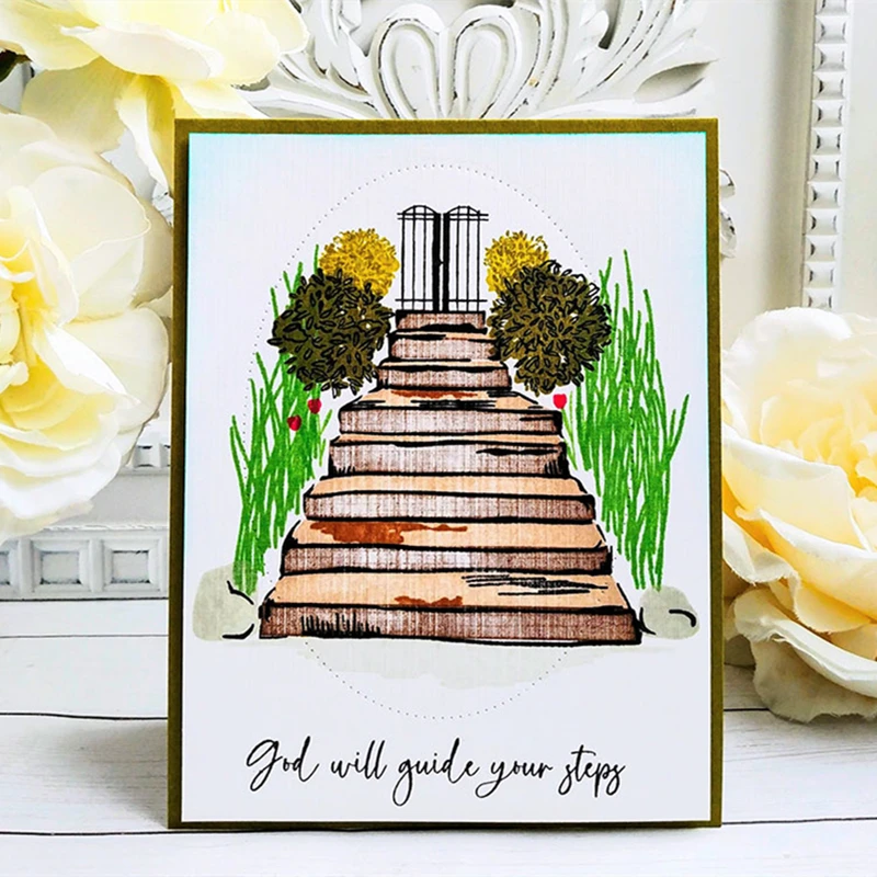 

Happiness Ladder Metal Cutting Dies And Stamps Scrapbooking Stencil for Album Paper DIY Gift Card Decora Embossing New Dies