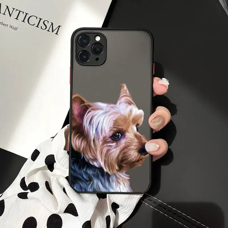 

Yorkshire terrier dog Newest Novelty Phone Cases Matte Transparent for iPhone 7 8 11 12 s mini pro X XS XR MAX Plus cover funda