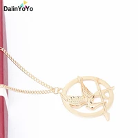 hot sell pendentif simple fashion men and women share hunger game mocking bird double sided stereo pendant necklace jewelry gift