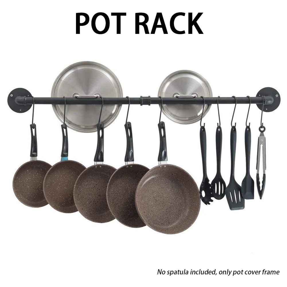 

Pan Lid Home Modern Utensils Organizer Kitchen Anti-slip Detachable With Hooks Pot Rack Space Saving Multi-Purpose Wall Mounted