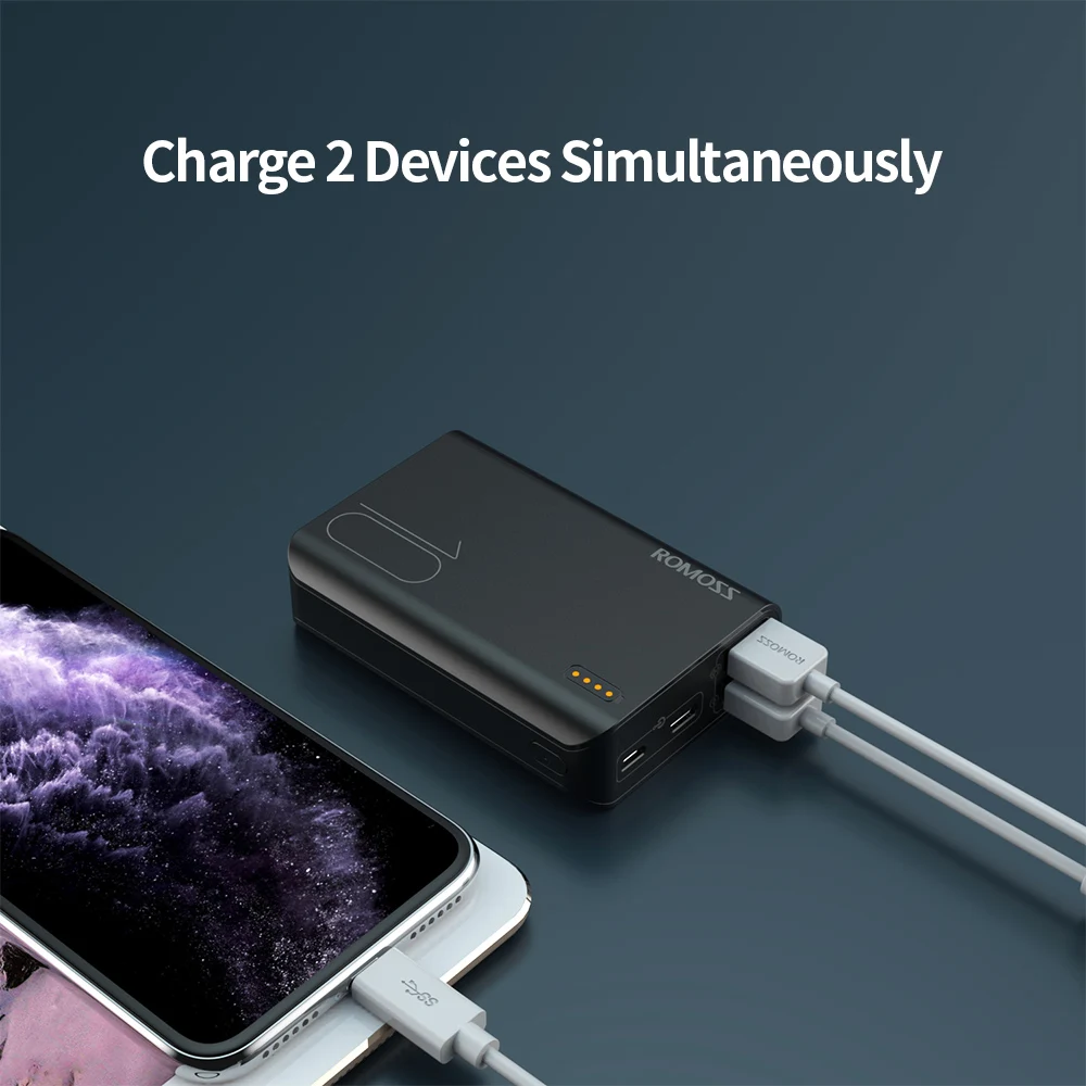 Romoss Sense4 Mini Power Bank 10000 мАч Быстрая зарядка Powerbank портативное Внешнее зарядное