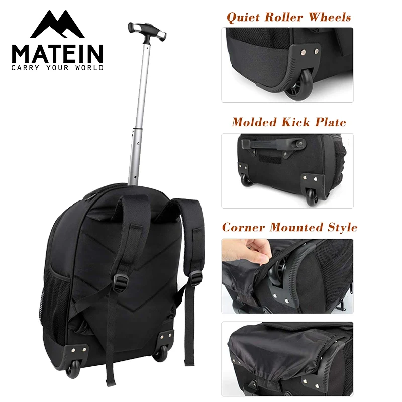 Рюкзак Matein Rolling рюкзак для путешествий из полиэстера со съемными колесами мужчин