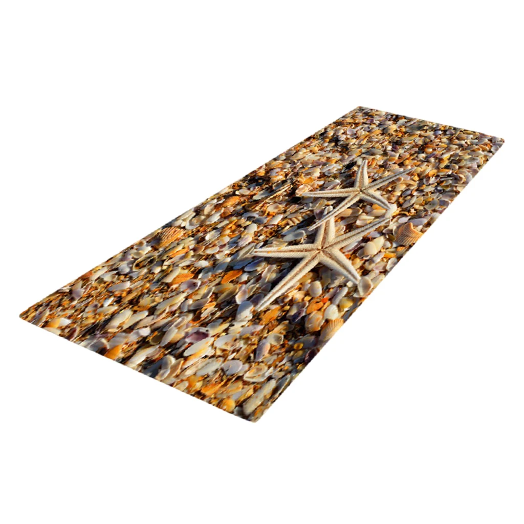 

3D Sea Star Printed Floor Mat Bedroom Bedside Area Carpet Kids Crawl Mat