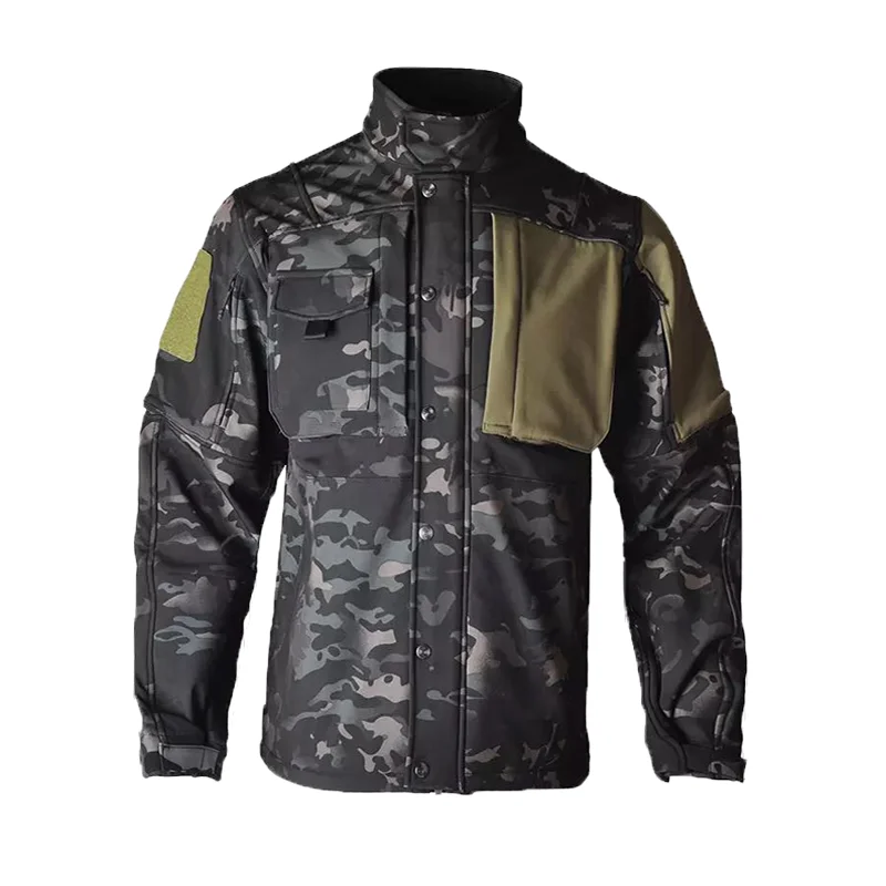 

Men Airsoft Softshell Tactical Autumn Winter Warm Camouflage Military Jackets Army Multi-Pockets Patchwork Waterproof Coats