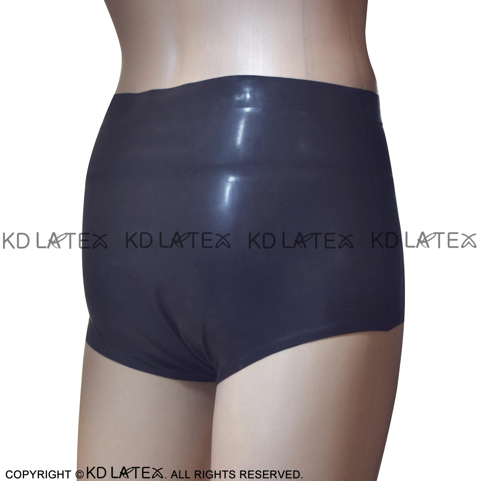 Black Mid Waist Sexy Latex Panties With Front Zipper Rubber Briefs Shorts Underpants Underwear Bottom DK-0134