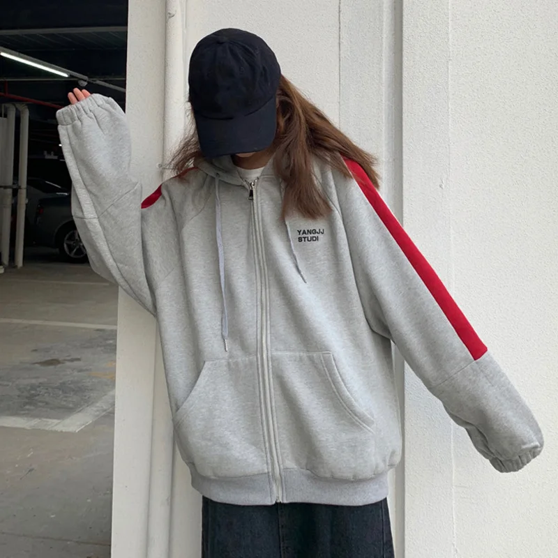 Толстовка женская оверсайз Свободный свитшот в американском стиле хип-хоп