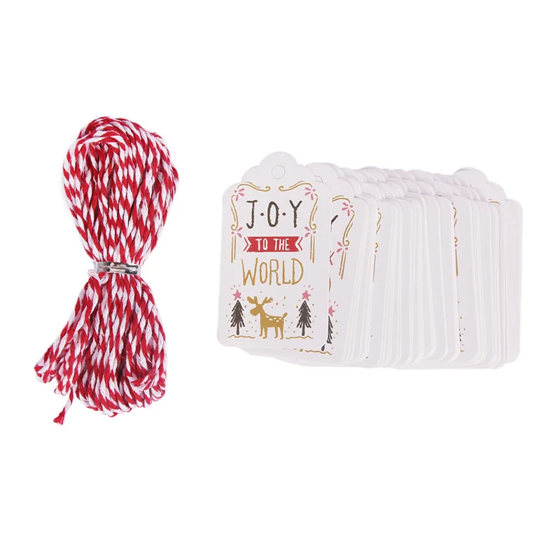 Рождественские бумажные бирки со шнурком веселый подарок подвесная бирка сделай