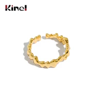 kinel new 100 925 sterling silver simple minimalist irregular finger rings fashion punk style stacked ring for women jewelry