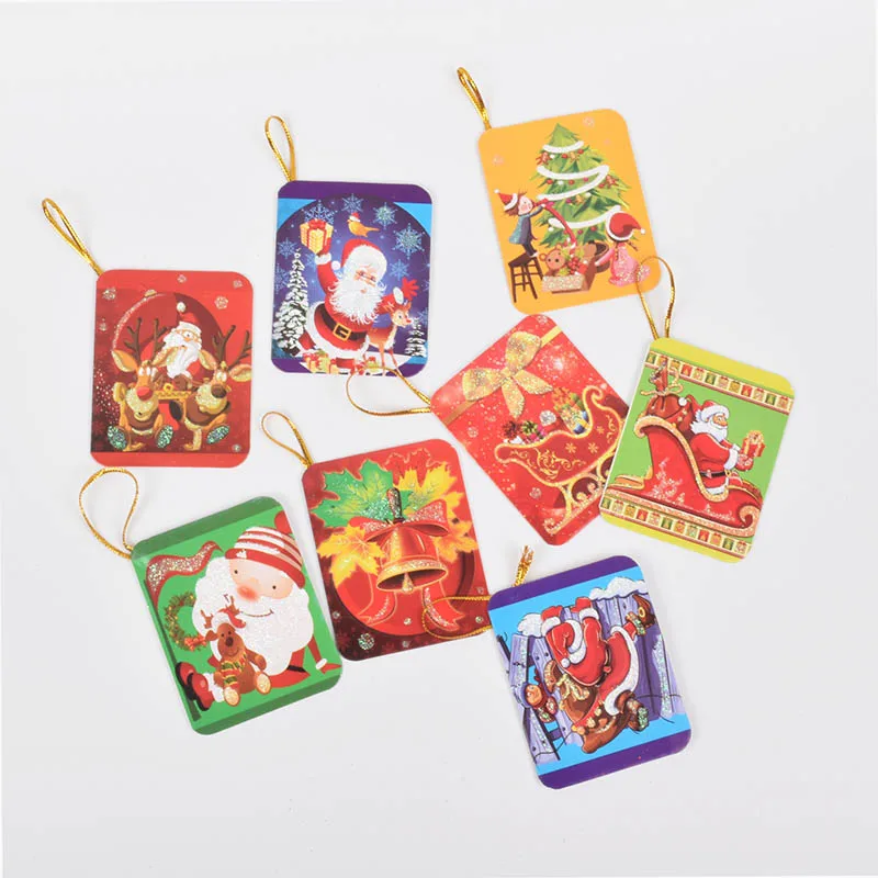 16 шт./компл. Рождественская поздравительная открытка красивые XMS дерево орнамент