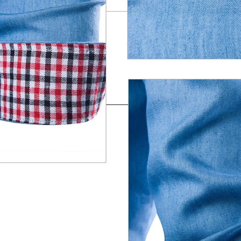 Хит 2019 мужские джинсовые рубашки с длинным рукавом мужская модельная рубашка