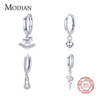 Modian 1 шт. модные одиночные серьги из стерлингового серебра 925 пробы трояновая лошадь змея бусины Серьги-кольца для женщин ювелирные изделия для вечерние Ринок подарки