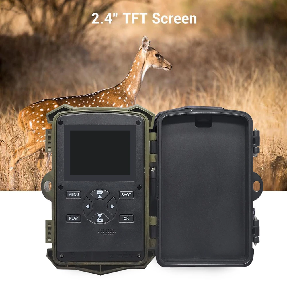 

Hunting Trail Camera 12MP Photo Trap Animal Detector 0.3sTrigger Time Night Vision Waterproof Wildlife Monitoring Hunting Camera