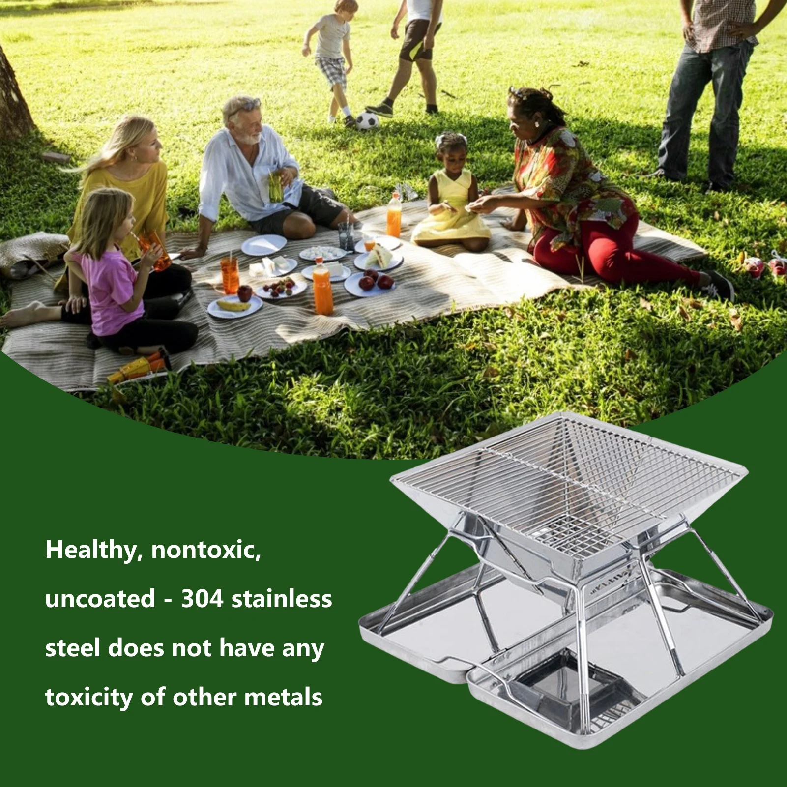 

Folding tent barbecue 304 pit stainless steel portable stove