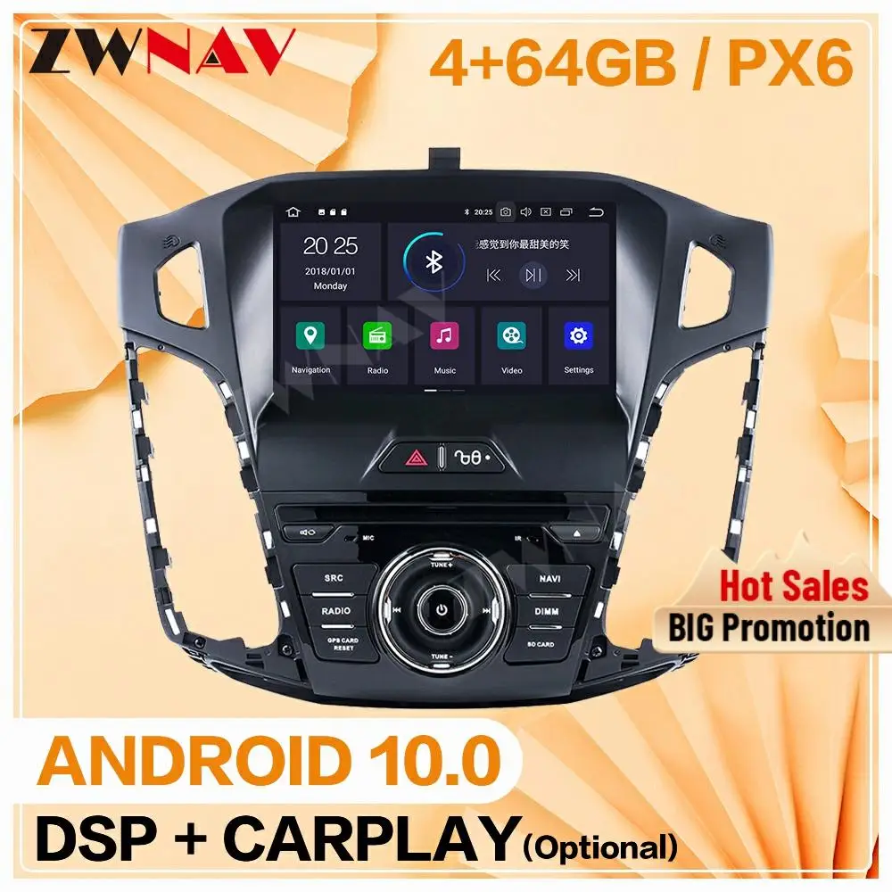 

Радиоприемник Ford Focus 2012, 2013, 2014, 2015, 2016, 2017, 2018, Android, 2 Din