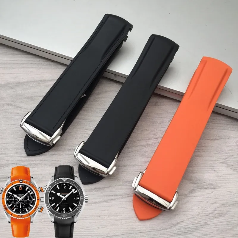 Ремешок силиконовый для часов Omega Seamaster резиновый спортивный сменный Браслет с