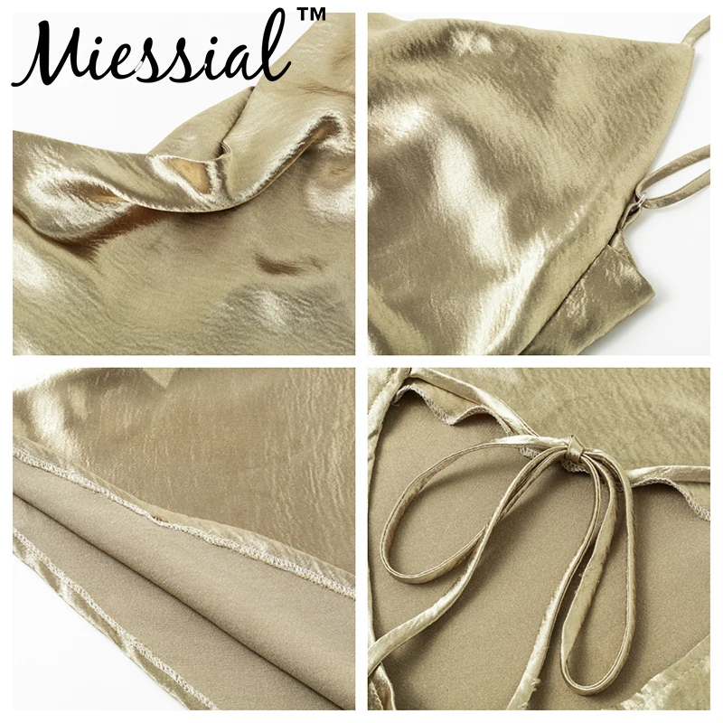 Женское облегающее платье Miessial Осеннее с открытой спинкой из сатина для клубов и