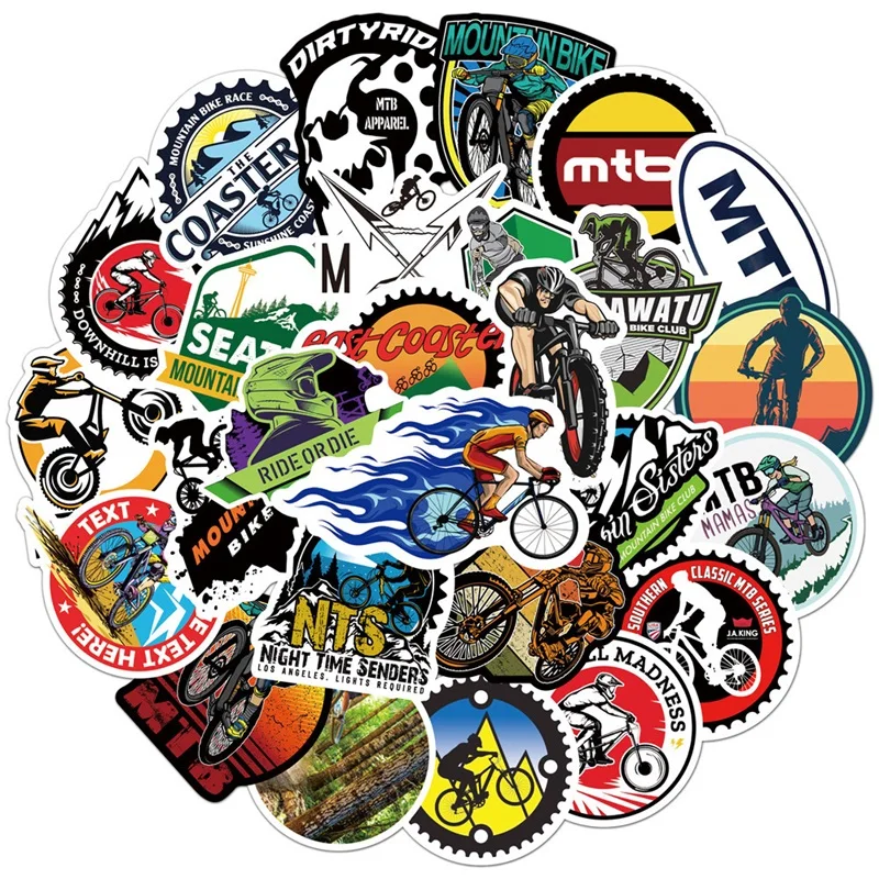 

50 pcs No repetition mountain bike graffiti stickers waterproof suitcase notebook scooter refrigerator water cup stickers