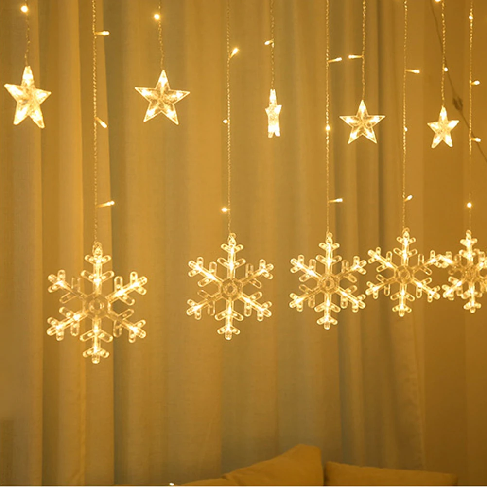 Романтическая звезда 3 метра снежинки оконная занавеска гирлянда сказочное