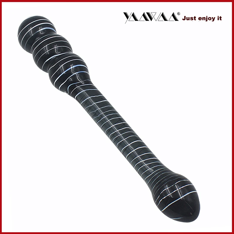 Стеклянный фаллоимитатор с двойной головкой секс-игрушки для женщин Анальный