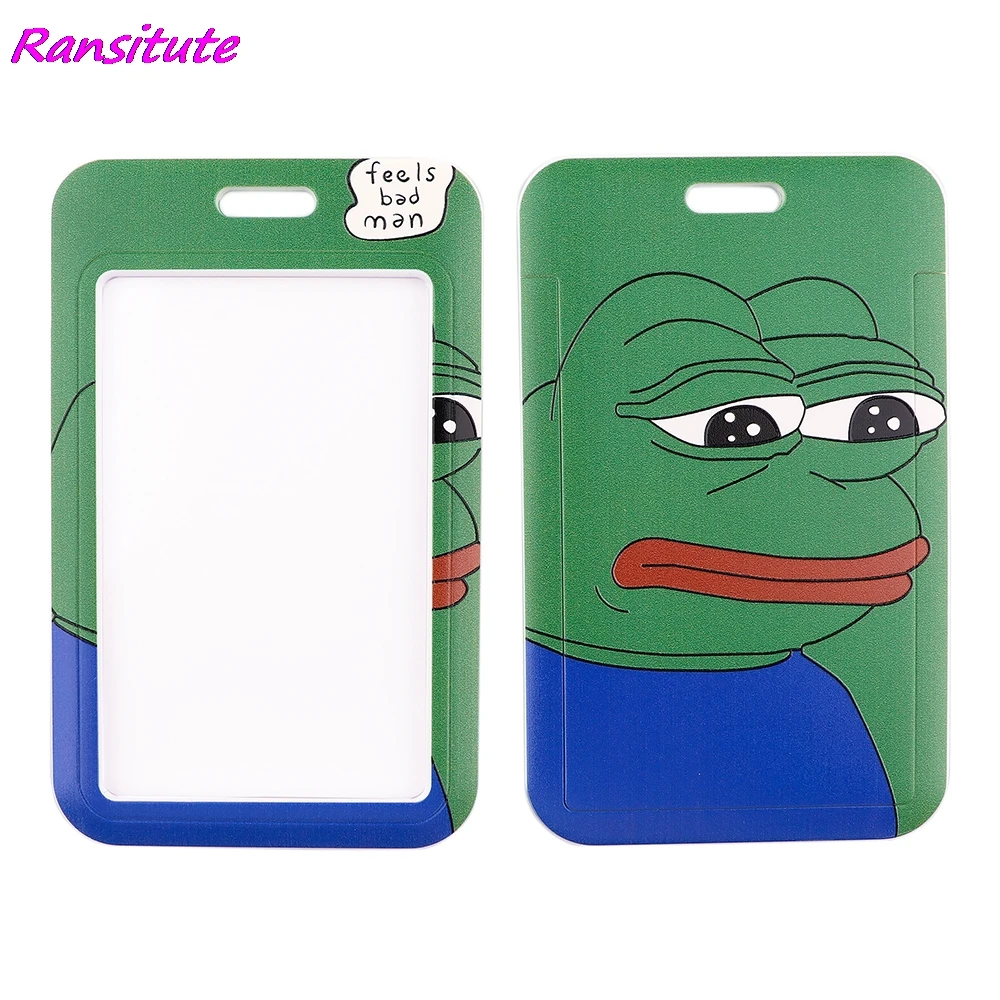 Ransitute R1965 грустно лягушка шнурок для карт ID держатель Автомобильный брелок ключей