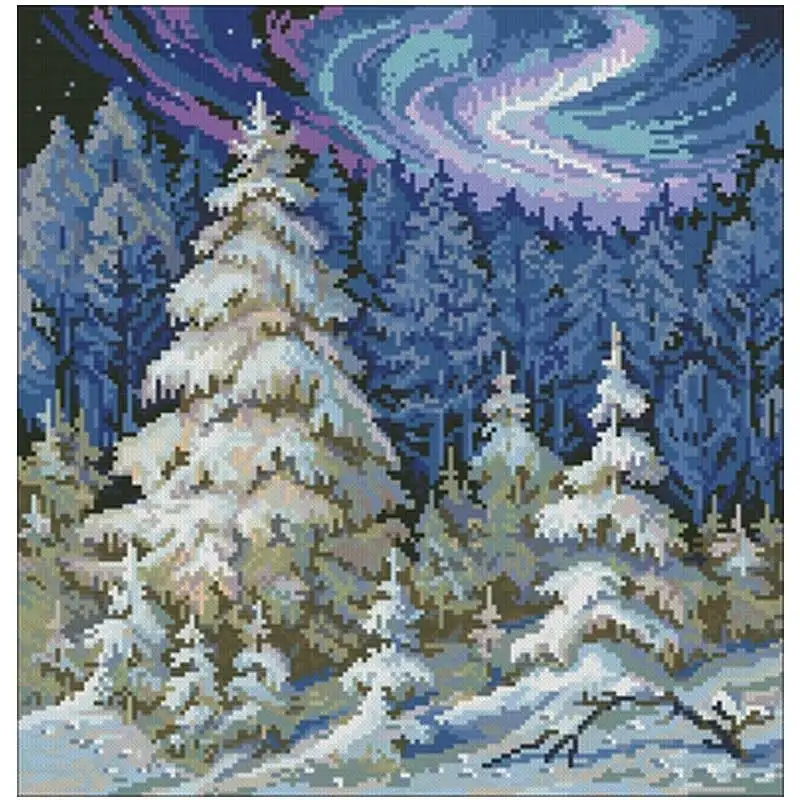 

Зимние узоры в виде кедра, вышивка крестиком 11CT 14CT 18CT, наборы для китайского вышивания крестиком «сделай сам», наборы для вышивки