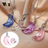 vnox elegant moon urn necklace cremation jewelry for ashescolorful glass memorial lockets keepsakes pendant accessory