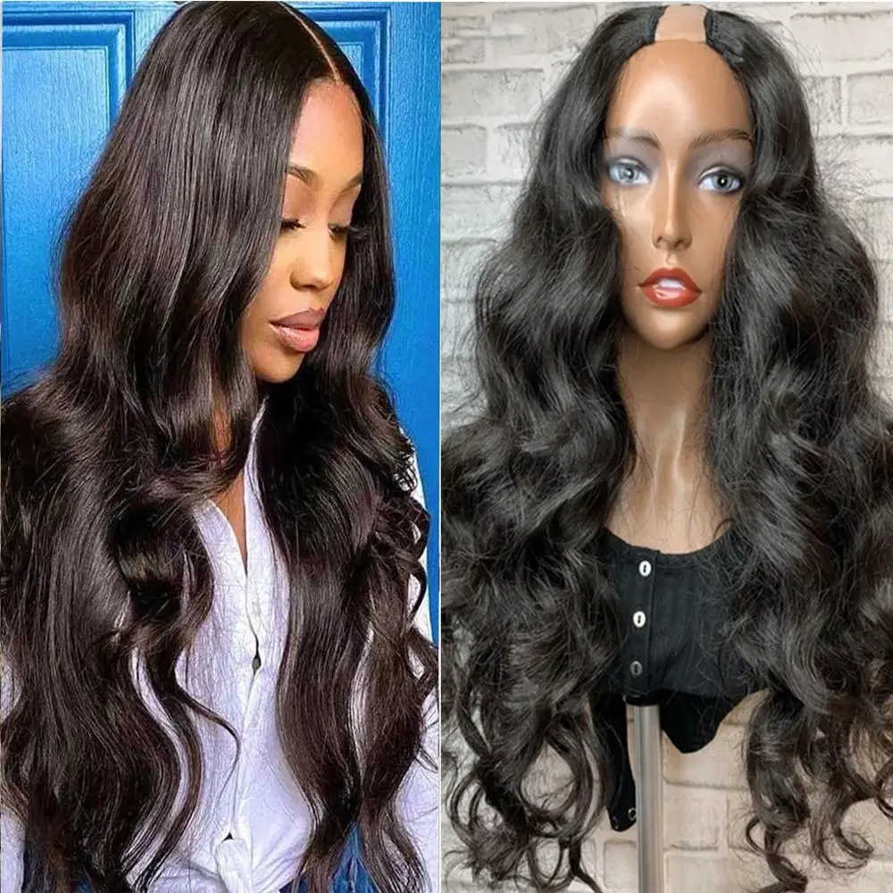 Парики из человеческих волос PAFF U Part для женщин волнистые волосы 130% плотности