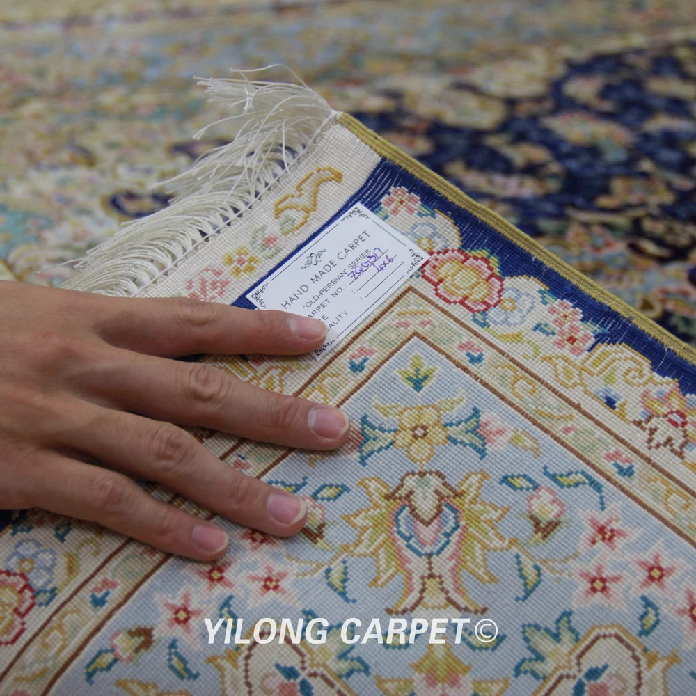 Yilong 4'x6' Traditional tabriz carpet dark blue vantage cheap oriental rugs (ZQG317A) | Дом и сад