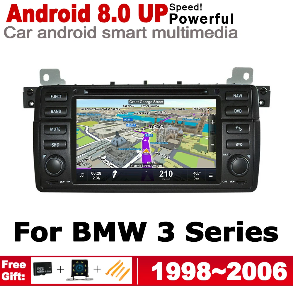 7&quot HD DSP Stereo Android 8.0 up Car DVD GPS Navi Map For BMW 3 Series E46 1998~2006 2 DIN multimedia player radio WiFi