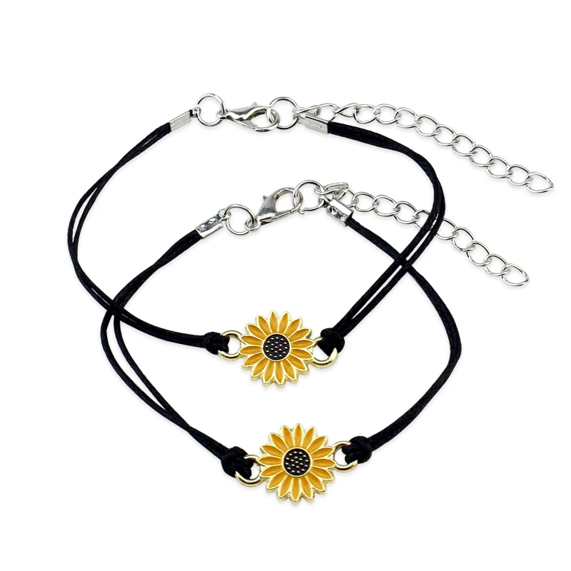 Винтажные Ювелирные изделия Подсолнухи дизайнерские браслеты Золотые женское