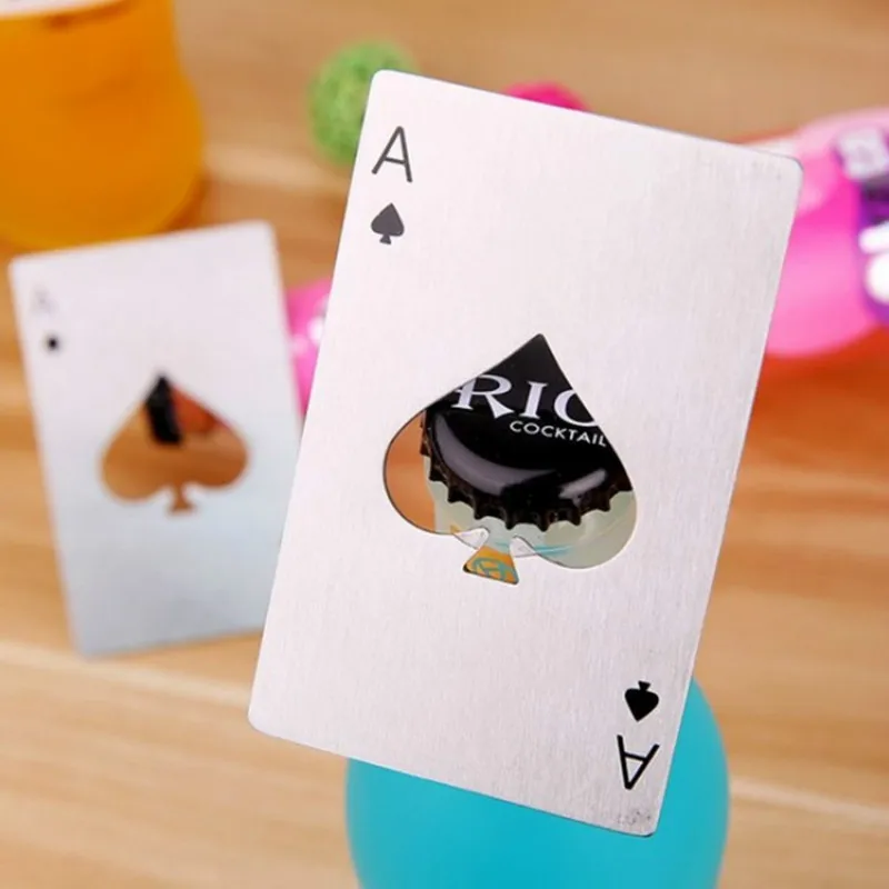 Открывалка для пивных бутылок из нержавеющей стали черный/серебристый карточка