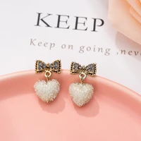 jaeeyin 2020 sweet candy jelly bow paved stone heart cut funny resin earring gift girl gold color unique