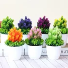 Искусственное растение в горшке Podocarpus Pine, 140*190 мм, маленький бонсай, искусственный цветок, украшение для сада, прочный и удобный в использовании