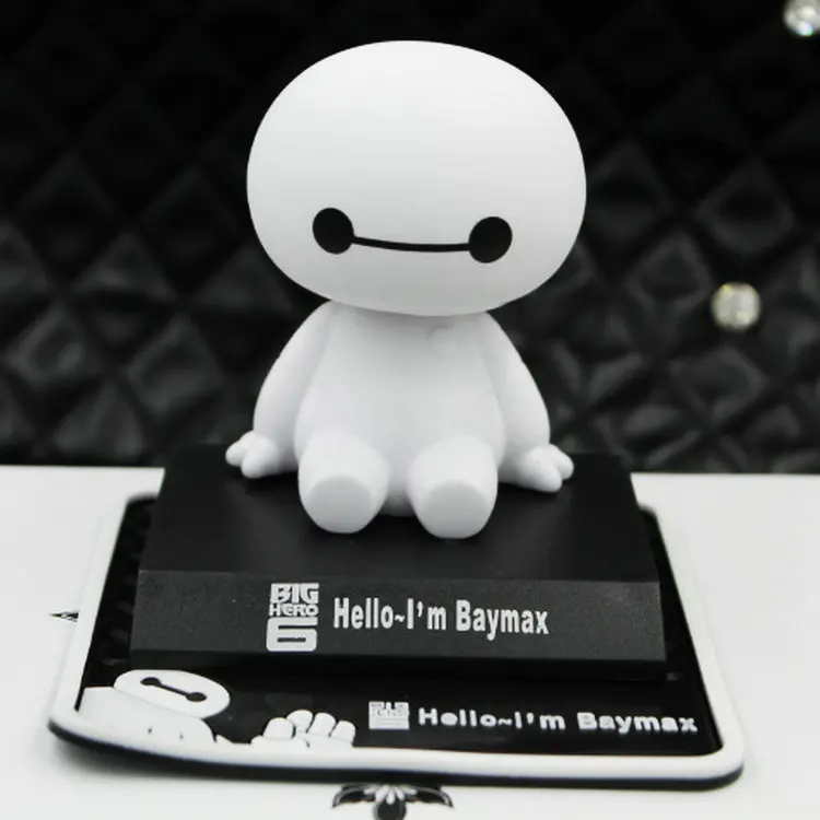 

Мультяшный пластиковый робот Baymax, Вибрирующая голова, фигурка, украшения для автомобиля, интерьера, аксессуары для украшения интерьера