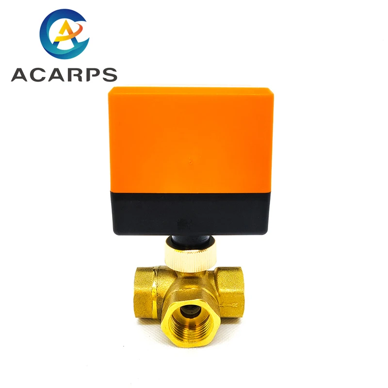 Латунный Электрический шаровой клапан 1/2 дюйма трехпроводный для кондиционера