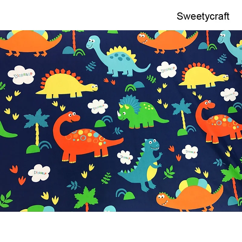 160*50 см хлопчатобумажная ткань с принтом динозавра саржевая стёганая Лоскутная