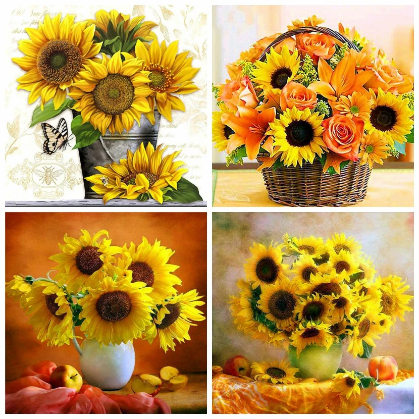 EverShine DIY Sunflowers Diamond Embroidery Sale Diamond Painting Full Square Flowers Cross Stitch Diamond Mosaic Handicraft Art