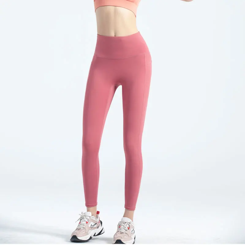 Women's Sports Pants Fitness High-waist Hip-lifting Sports Tights Peach Hip Nylon Nude Yoga Pants Women Leggings for Fitness