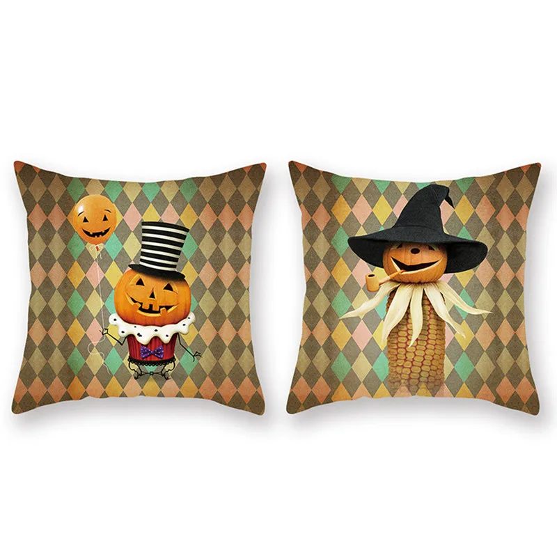Наволочка в стиле ретро с принтом тыквы на Хэллоуин наволочка из полиэстера