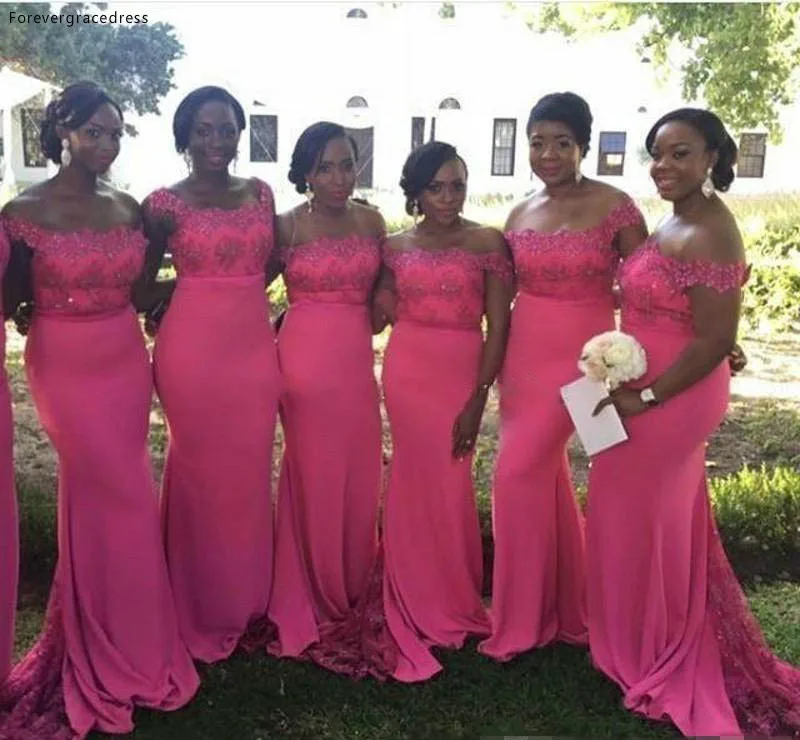Платье подружки невесты платье цвета фуксии с кружевами размера плюс для