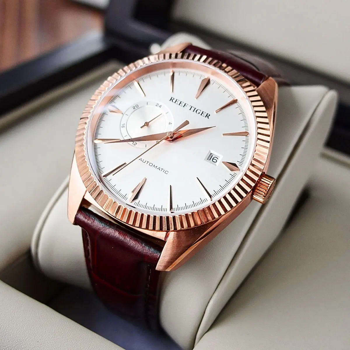 Мужские водонепроницаемые часы с ремешком из натуральной кожи|Мужские