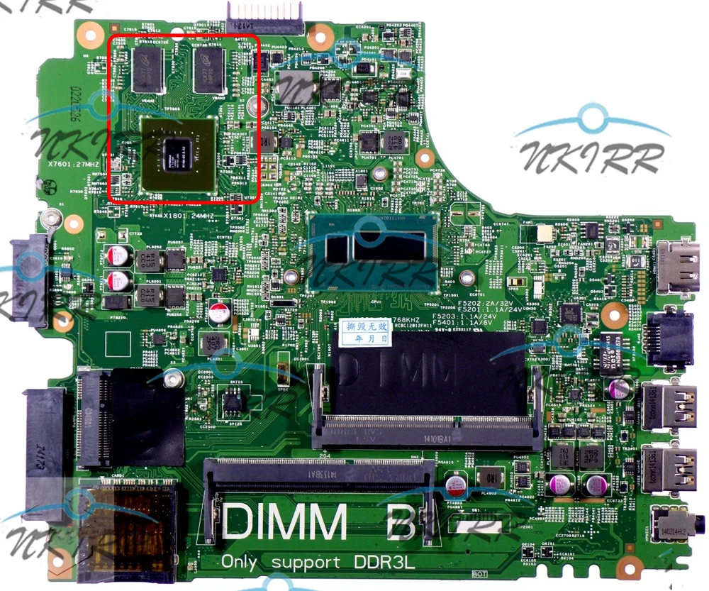 DOE40-HSW DDR3 MB 12314-1 VF0MH Y5JJK 0Y5JJK 2955U GT720M 2GB    Dell Inspiron 14R 3437 5437
