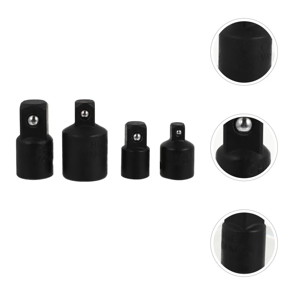 

4 Pcs 1 Set Sleeve Converters Durable Socket Adapter Set Sleeve Adapters (Black)