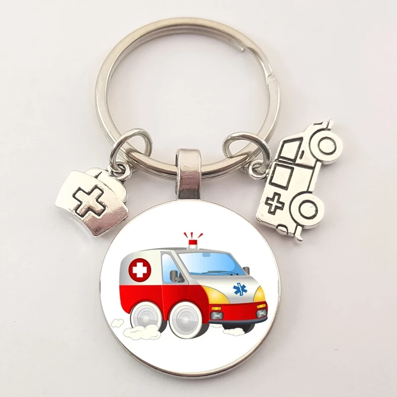 Новый набор для медицинских ключей скорой помощи ювелирный брелок со стеклянной