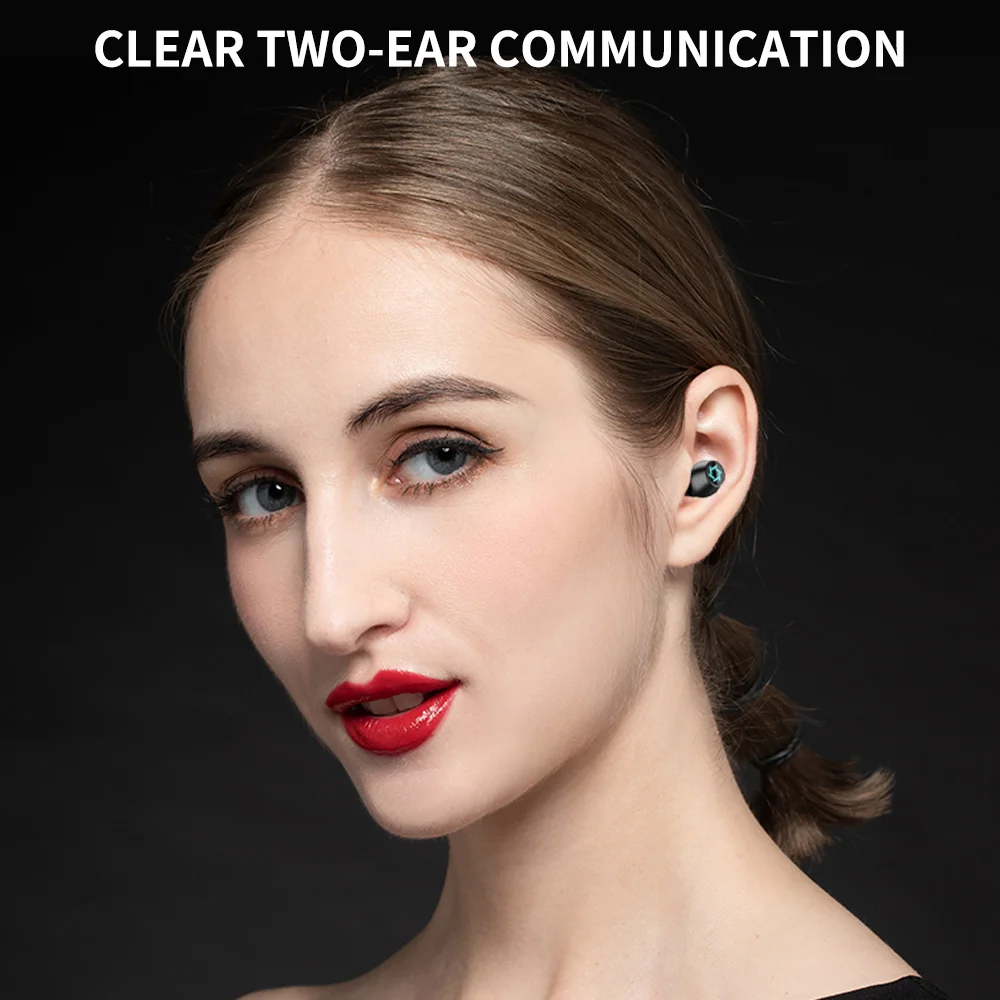 

TWS Bluetooth 5.0 Earphones 2200mAh Charging Box Wireless 9D Stereo Sports Waterproof Earbuds Headsets With Microphone Portable