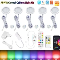tuya wifi appir remote control rgbcct led under cabinet lighting dimming kitchen counter furniture lighting kit for decoration